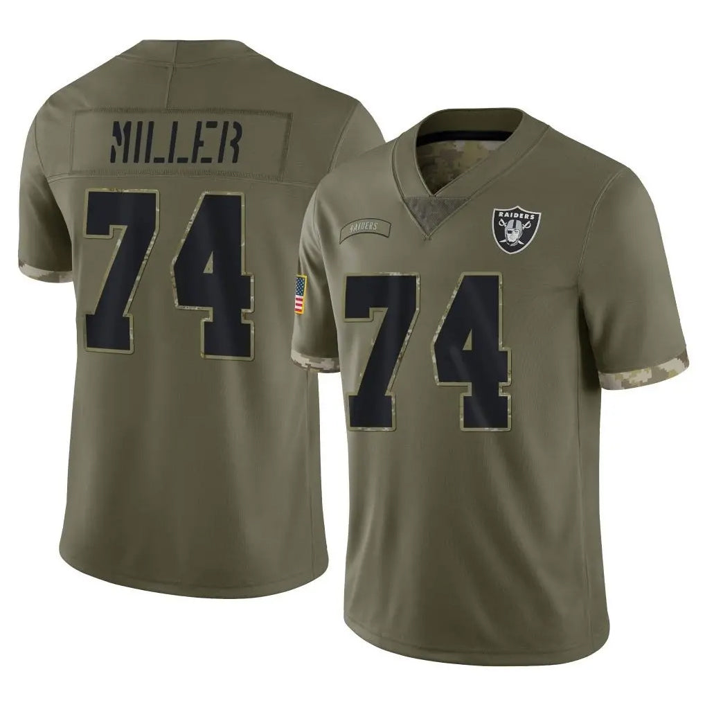 Kdoa LV.Raiders #74 Kolton Miller Player Olive Salute To Service Limited Stitched Jerseys