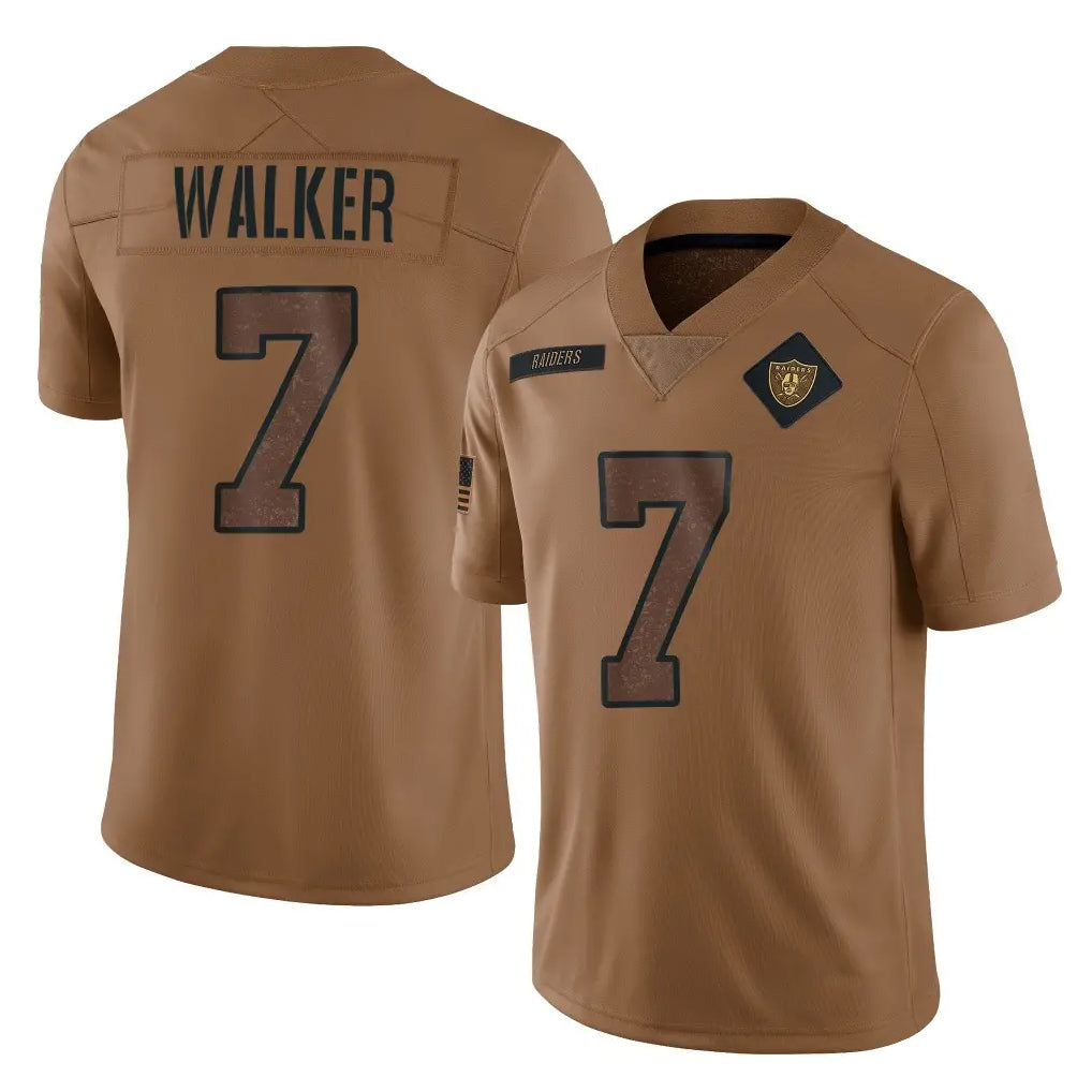 Kdoa LV.Raiders #7 Quay Walker Player Brown Salute To Service Limited Stitched Jerseys