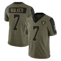 Kdoa LV.Raiders #7 Quay Walker Player Olive Salute To Service Limited Game Stitched Jerseys