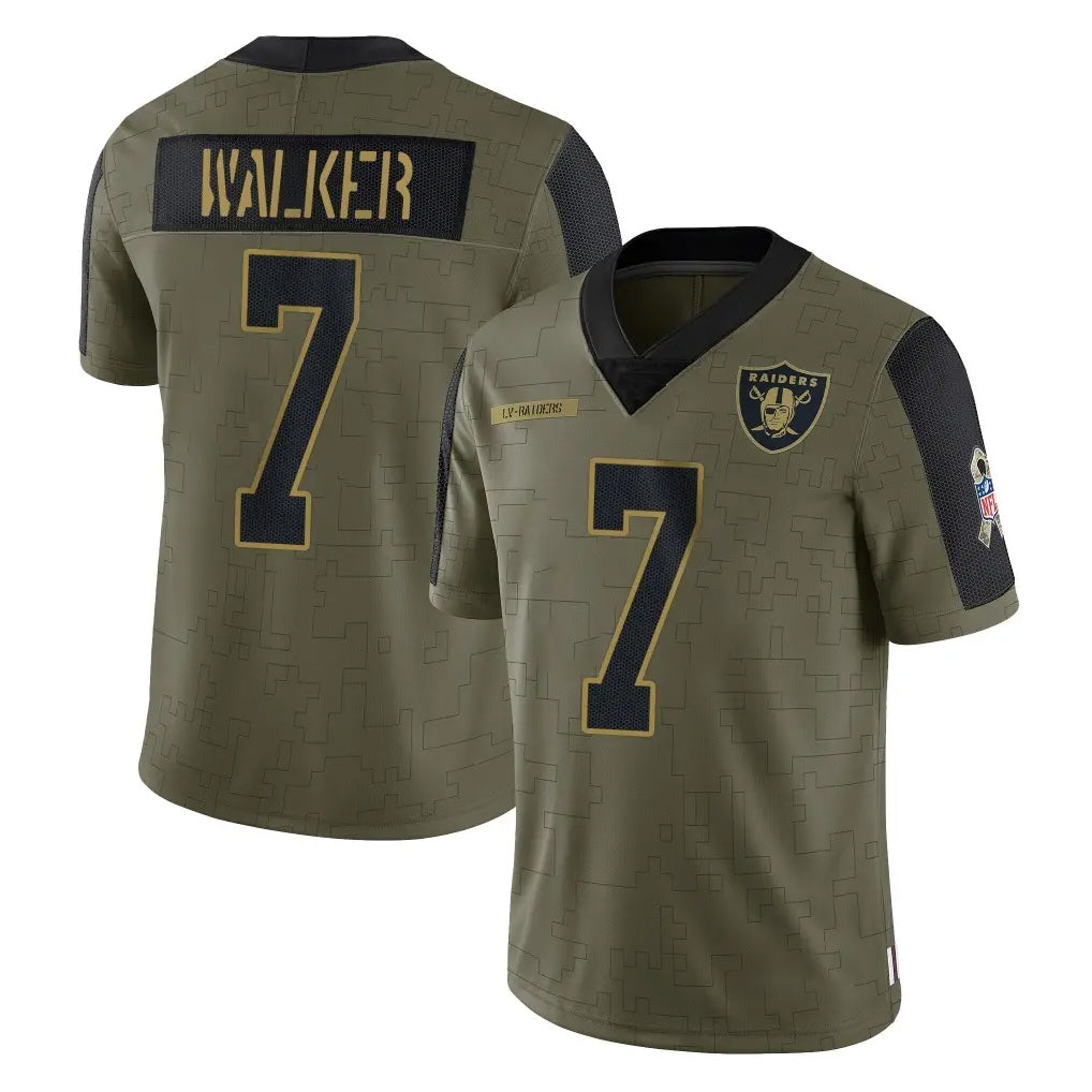 Kdoa LV.Raiders #7 Quay Walker Player Olive Salute To Service Limited Game Stitched Jerseys
