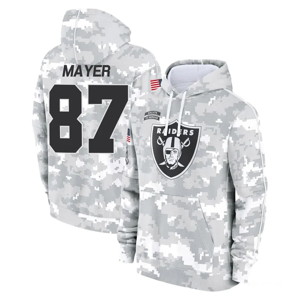 Kdoa LV.Raiders #87 Michael Mayer Player Arctic Camo Salute to Service Hoodies Limited Game Stitched Jerseys