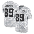 Kdoa LV.Raiders #89 Brock Bowers Player Arctic Camo Salute to Service Limited  Stitched Jerseys