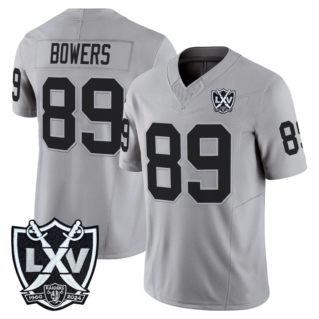 Kdoa LV.Raiders #89 Brock Bowers Player Gray 2026 Vapor Limited Home Game Stitched Jerseys