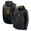 Kdoa LV.Raiders #8 Kirk Cousins Player Black Salute to Service Hoodies Limited Game Stitched Jerseys