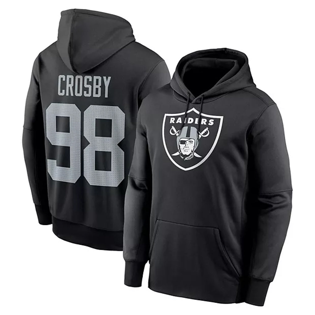 Kdoa LV.Raiders #98 Maxx Crosby Player Black Salute to Service Hoodies Stitched Jerseys