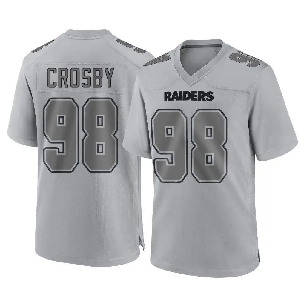 Kdoa LV.Raiders #98 Maxx Crosby Player Gray Atmosphere Fashion Limited Game Stitched Jerseys