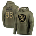 Kdoa LV.Raiders #98 Maxx Crosby Player Olive Salute to Service Pullover Hoodies Home Game Stitched Jerseys