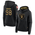 Kdoa LV.Raiders #98 Maxx Crosby Player Salute to Service Black Hoodies Stitched Jerseys