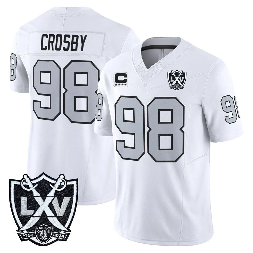 Kdoa LV.Raiders #98 Maxx Crosby Player White 2026 Vapor Limited Home Game Stitched Jerseys