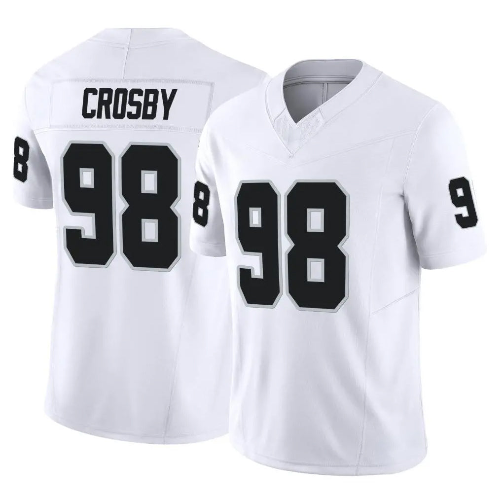 Kdoa LV.Raiders #98 Maxx Crosby Player White Limited Vapor F.U.S.E. Home Game Stitched Jerseys