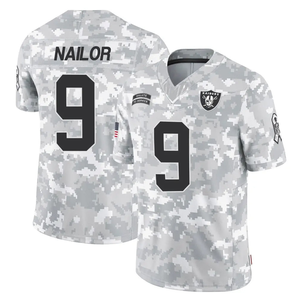 Kdoa LV.Raiders #9 Jalen Nailor Player Arctic Camo Salute To Service Limited Game Stitched Jerseys