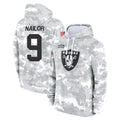 Kdoa LV.Raiders #9 Jalen Nailor Player Arctic Camo Salute to Service Hoodies Limited Game Stitched Jerseys
