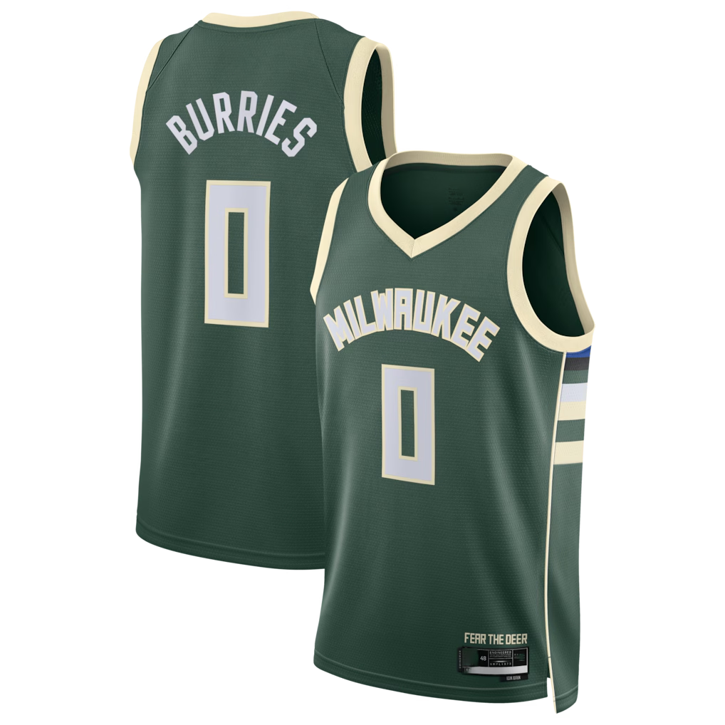Kdoa M.Bucks #0 Brayden Burries Hunter Green Swingman Jerseys - Icon Edition