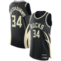 Kdoa M.Bucks #34 Giannis Antetokounmpo Black Authentic Player Jerseys - Statement Edition
