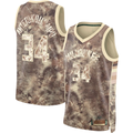 Kdoa M.Bucks #34 Giannis Antetokounmpo Brown Select Series Swingman Jerseys