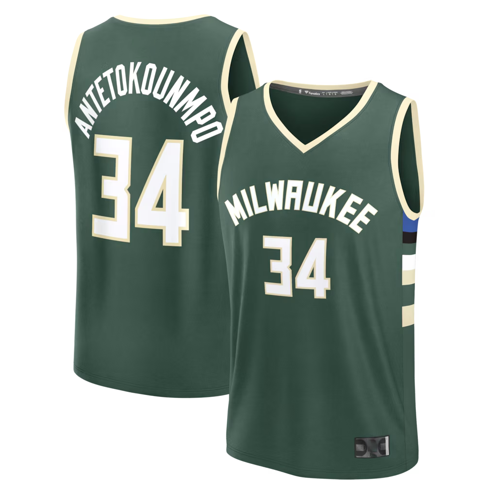 Kdoa M.Bucks #34 Giannis Antetokounmpo Hunter Green Fast Break Replica Player Jerseys - Icon Edition