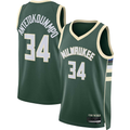 Kdoa M.Bucks #34 Giannis Antetokounmpo Hunter Green Swingman Jerseys - Icon Edition