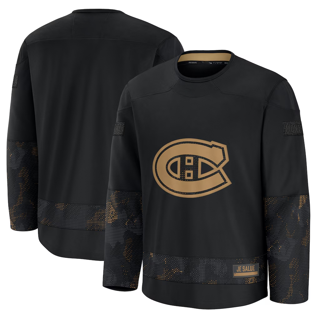 Kdoa M.Canadiens Black 2024 Military Appreciation Practice Jerseys