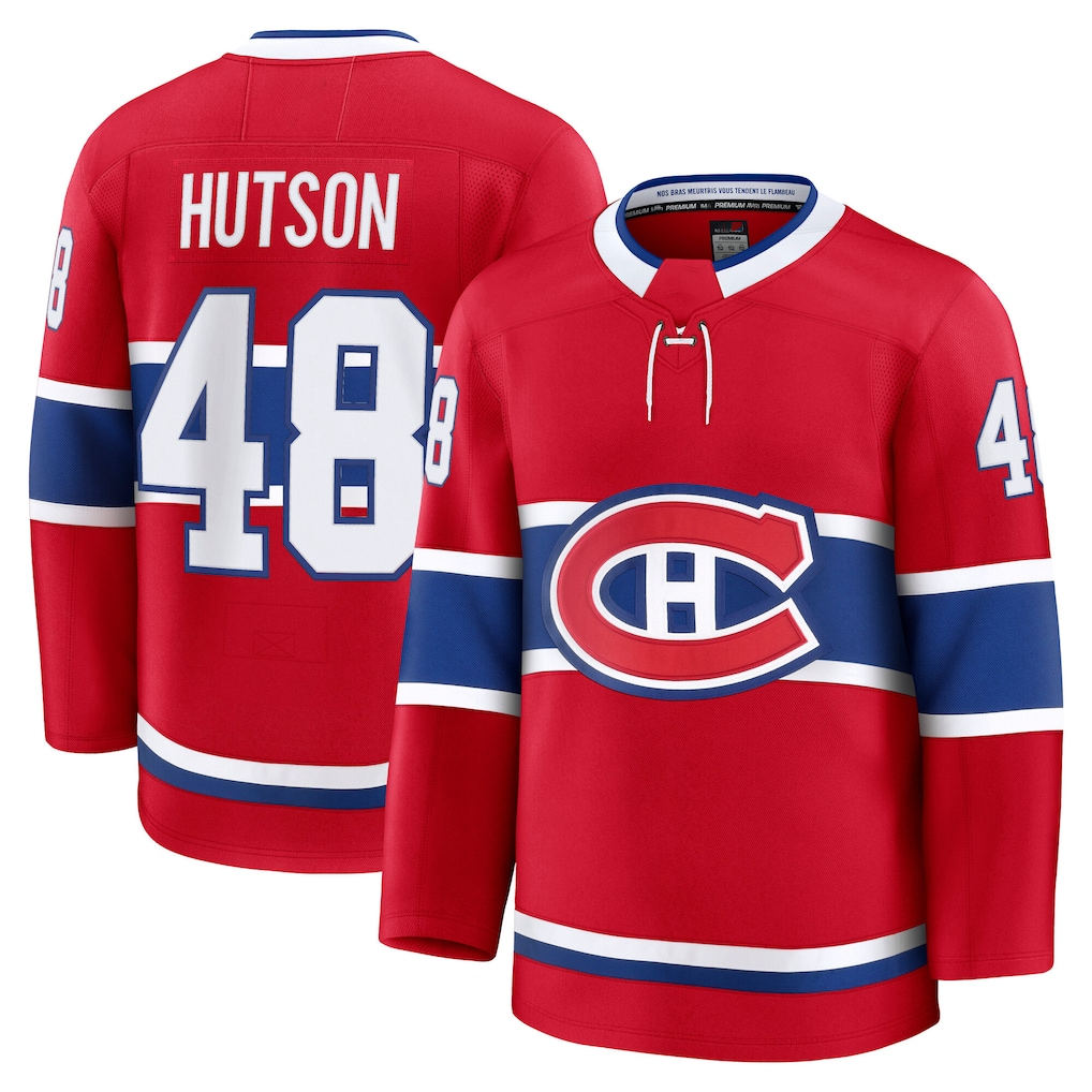 Kdoa M.Canadiens #48 Lane Hutson Red Home Premium Jerseys