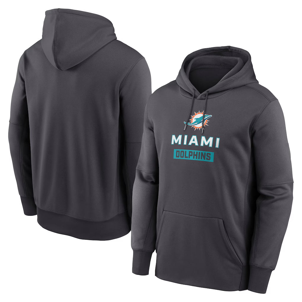 Kdoa M.Dolphins Anthracite Pullover Hoodies Limited Blank Player Stitched Jerseys