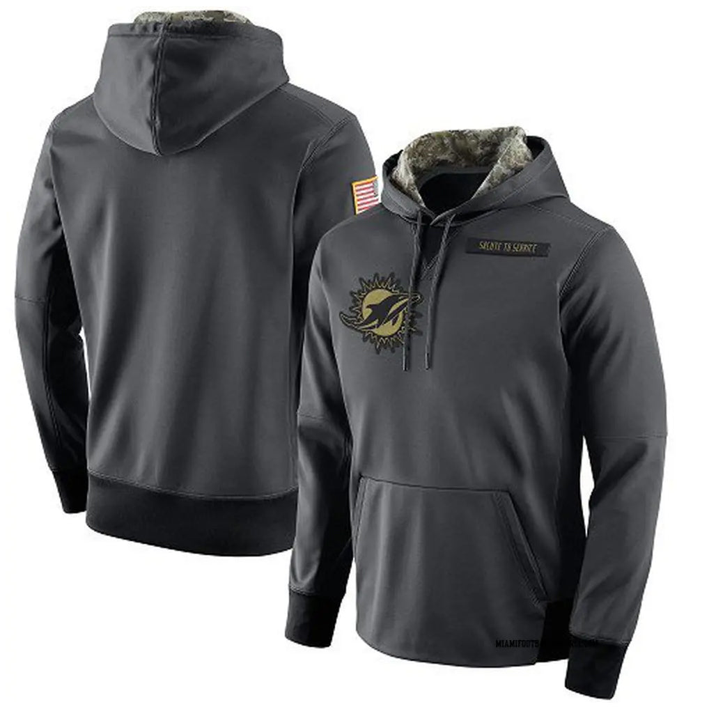 Kdoa M.Dolphins Gray Pullover Hoodies Limited Blank Player Stitched Jerseys