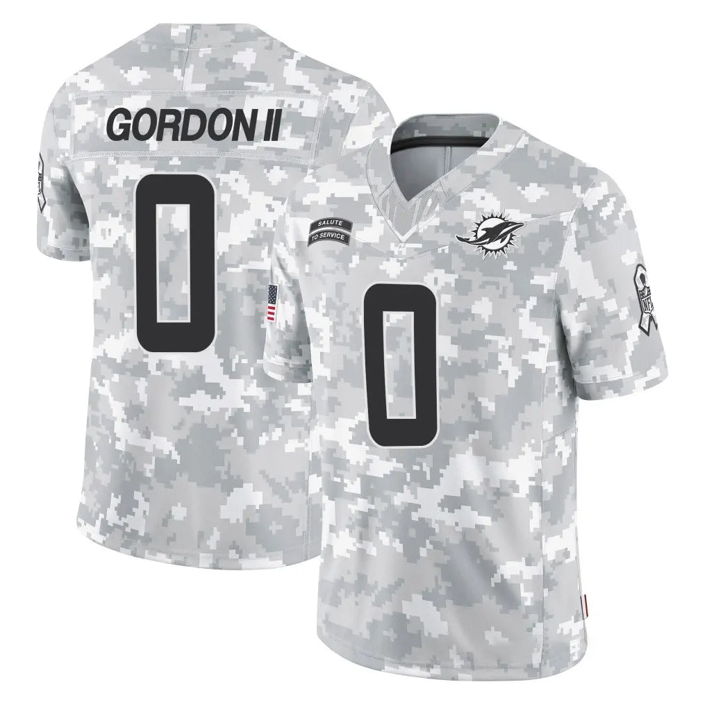 Kdoa M.Dolphins #0 Ollie Gordon II Player Arctic Camo Salute To Service Limited Game Stitched Jerseys
