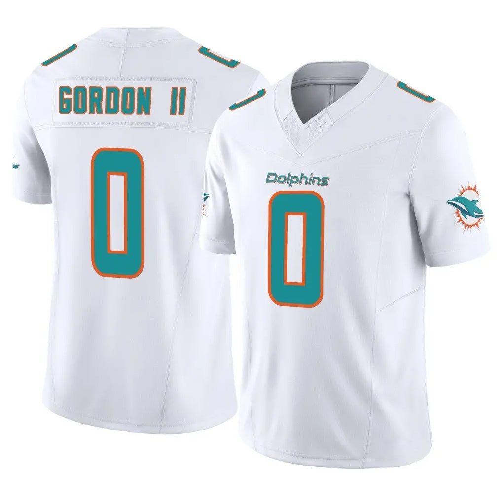 Kdoa M.Dolphins #0 Ollie Gordon II Player White Limited Vapor F.U.S.E. Home Game Stitched Jerseys