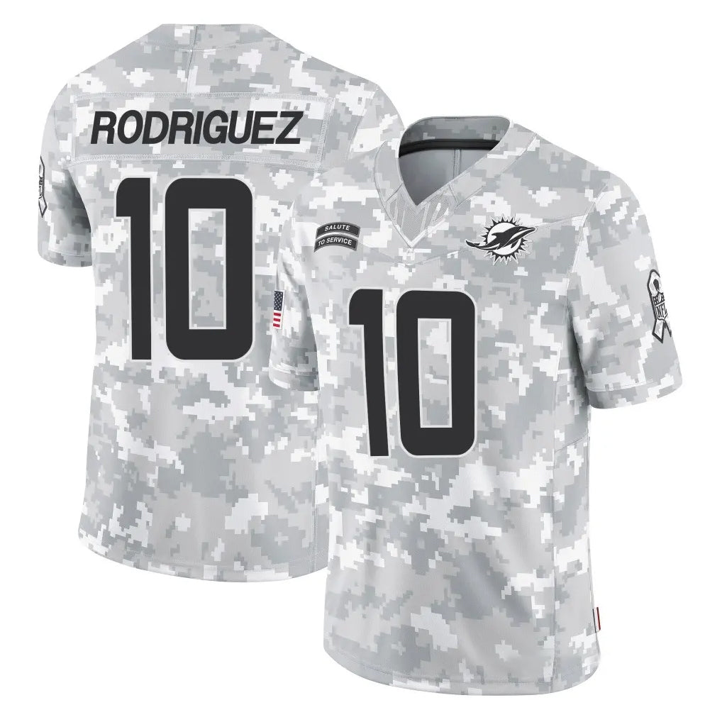 Kdoa M.Dolphins #10 Jacob Rodriguez Player Arctic Camo Salute To Service Limited Game Stitched Jerseys