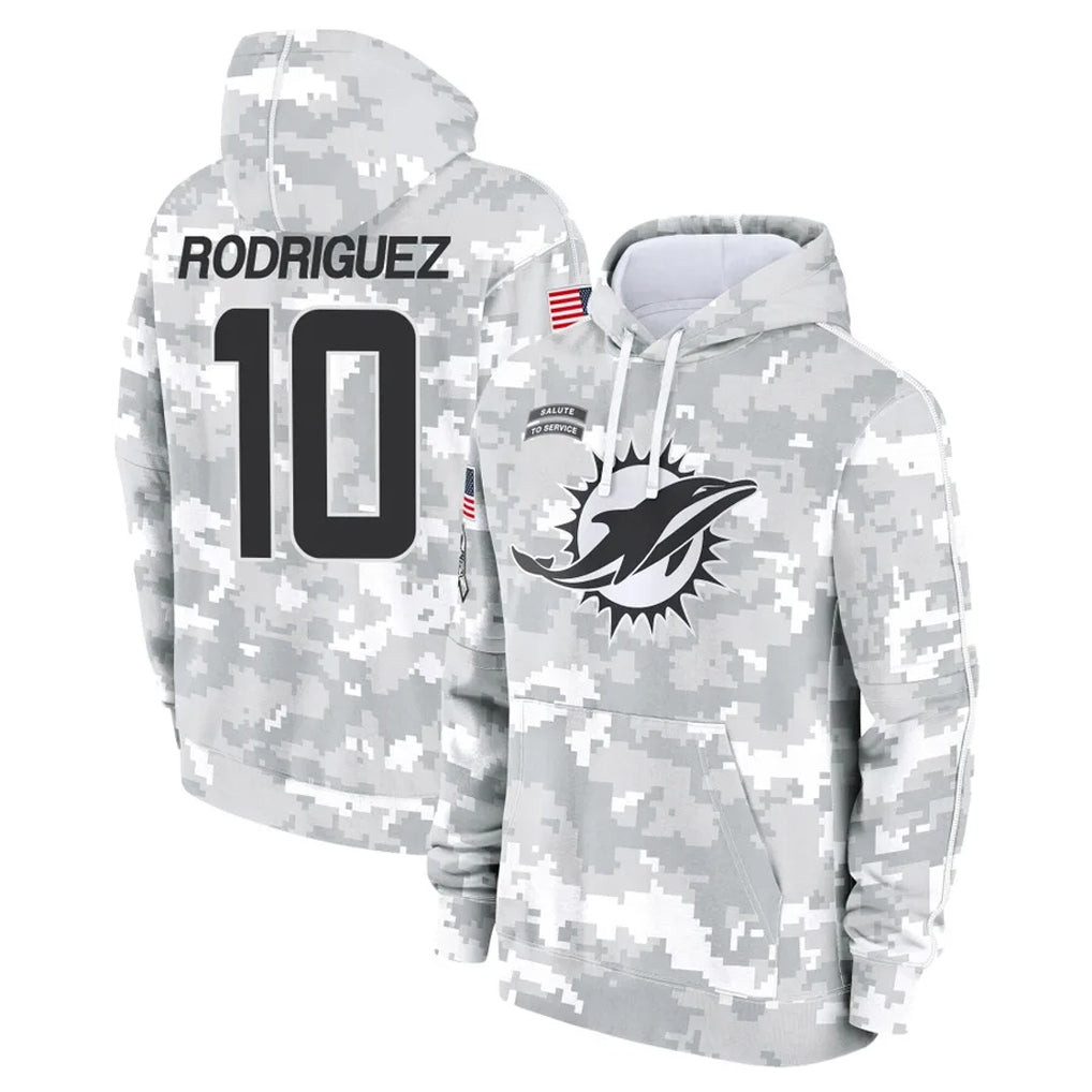 Kdoa M.Dolphins #10 Jacob Rodriguez Player Arctic Camo Salute to Service Hoodies Limited Game Stitched Jerseys