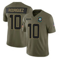 Kdoa M.Dolphins #10 Jacob Rodriguez Player Olive 2025 Salute To Service Limited Game Stitched Jerseys
