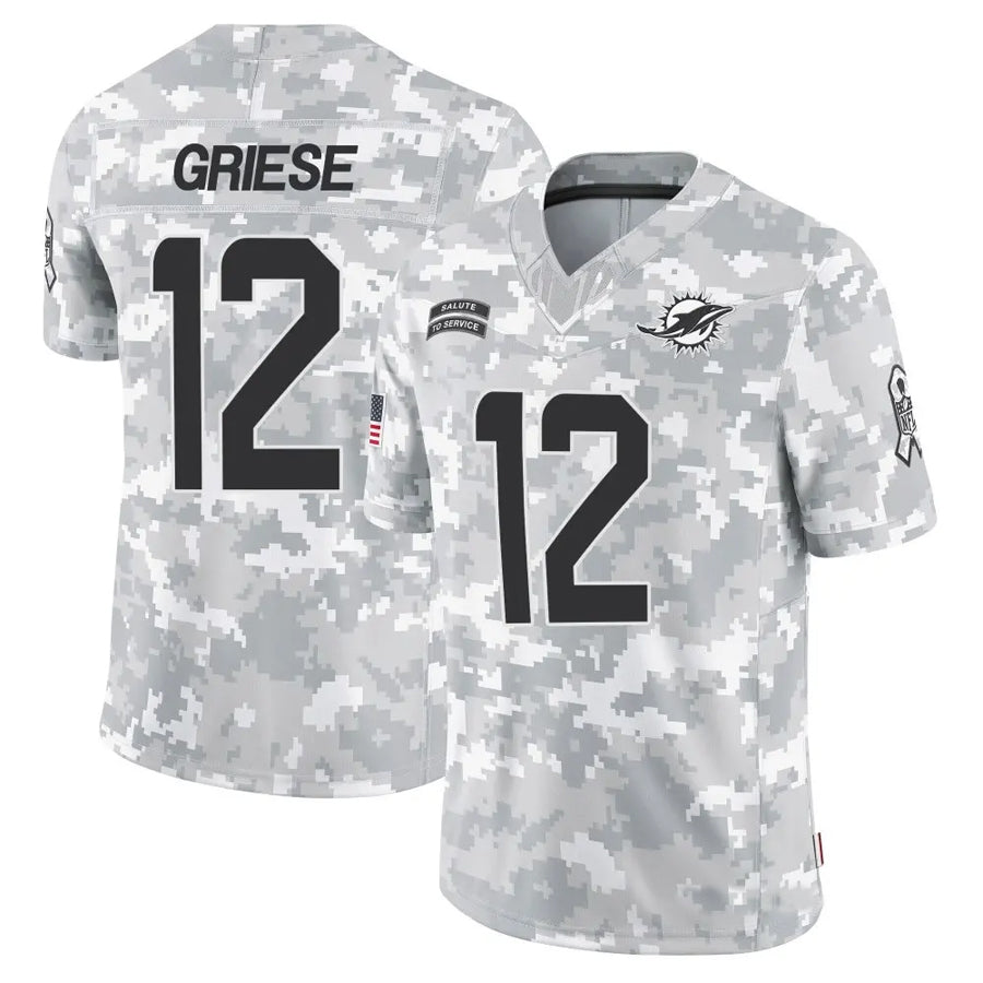 Kdoa M.Dolphins #12 Bob Griese Player Arctic Camo Salute to Service Limited Stitched Jerseys