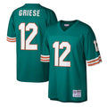 Kdoa M.Dolphins #12 Bob Griese Player Mitchell & Ness Aqua Legacy Replica Stitched Jerseys