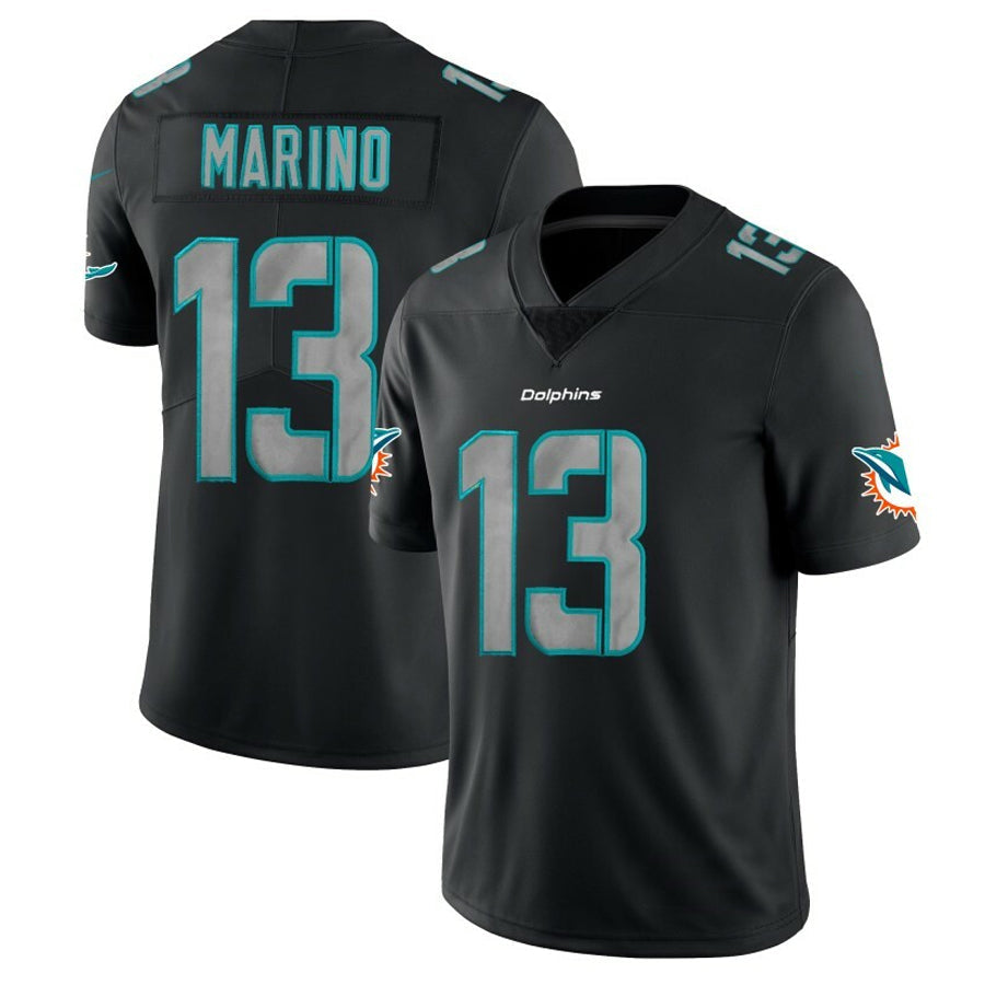 Kdoa M.Dolphins #13 Dan Marino Player Black Fashion Limited Game Stitched Jerseys
