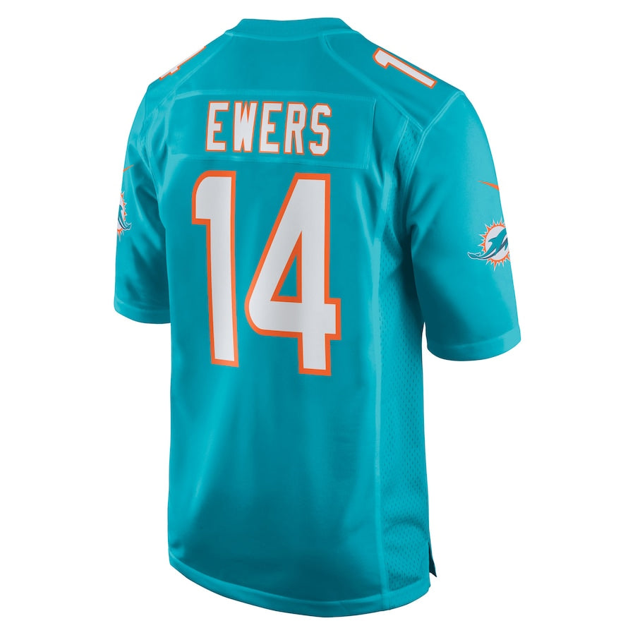 Kdoa M.Dolphins #14 Quinn Ewers Player Aqua Home Game Stitched Jerseys