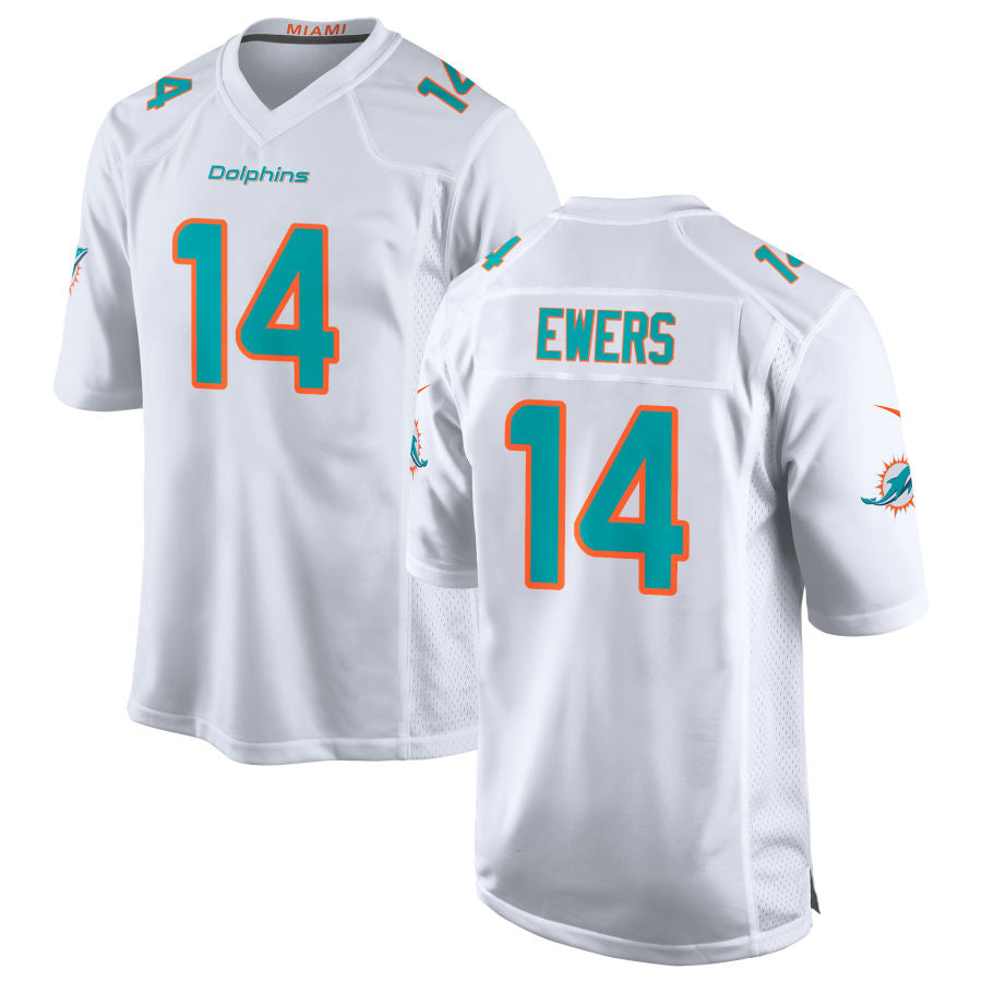 Kdoa M.Dolphins #14 Quinn Ewers Player White Home Game Stitched Jerseys
