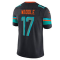Kdoa M.Dolphins #17 Jaylen Waddle Player Blue Rivalries Collection Vapor Limited Stitched Jersey