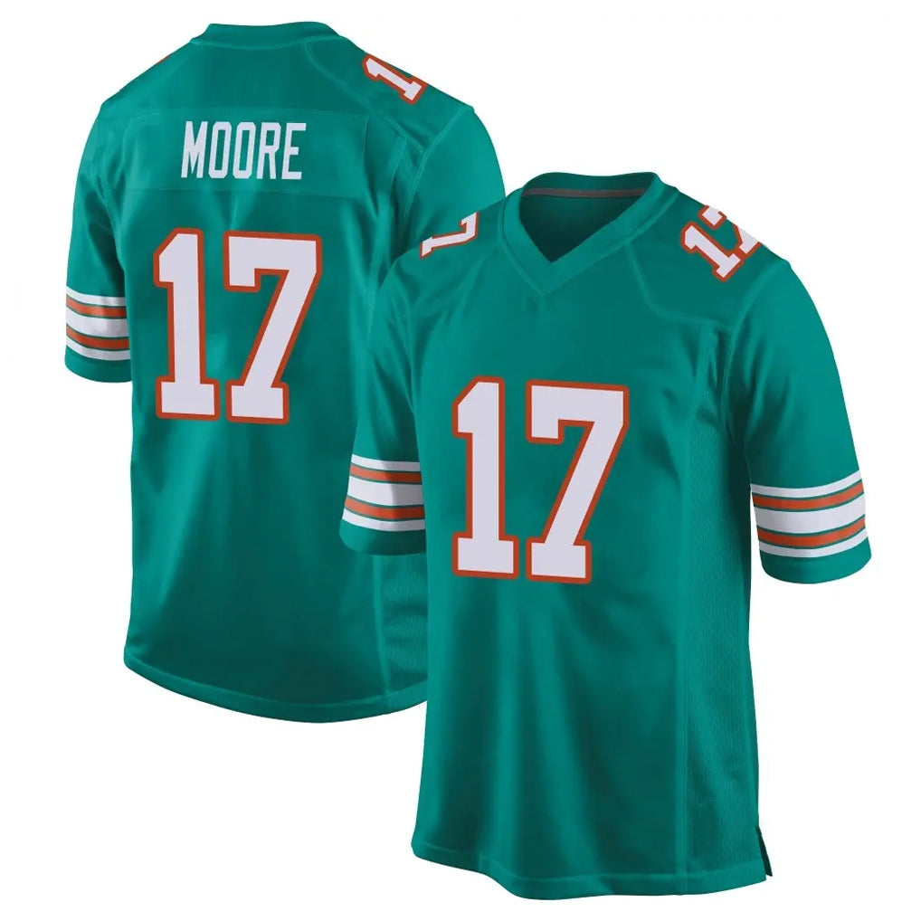 Kdoa M.Dolphins #17 Trey Moore Player Aqua Alternate Home Game Stitched Jerseys