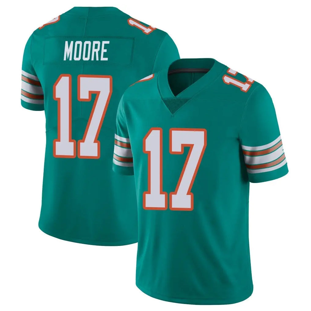 Kdoa M.Dolphins #17 Trey Moore Player Aqua Limited Alternate Vapor Untouchable Home Game Stitched Jerseys