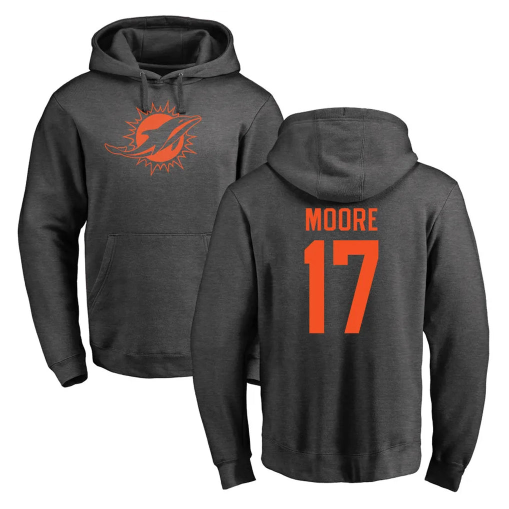 Kdoa M.Dolphins #17 Trey Moore Player Darkgray Pullover Hoodies Limited Stitched Jerseys