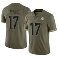 Kdoa M.Dolphins #17 Trey Moore Player Olive Salute To Service Limited Stitched Jerseys