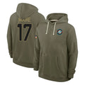Kdoa M.Dolphins #17 Trey Moore Player Olive Salute to Service Pullover Hoodies Limited Stitched Jerseys