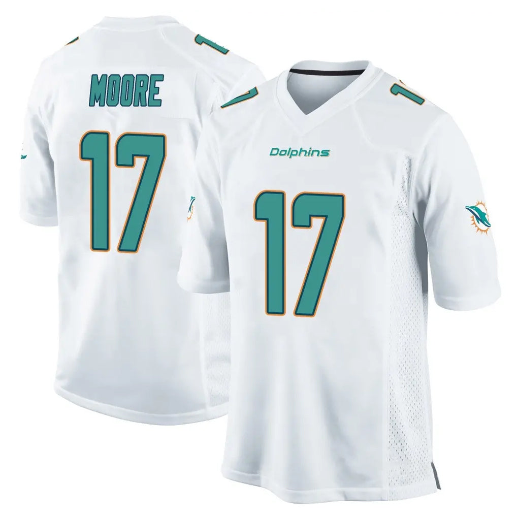 Kdoa M.Dolphins #17 Trey Moore Player White Home Game Stitched Jerseys