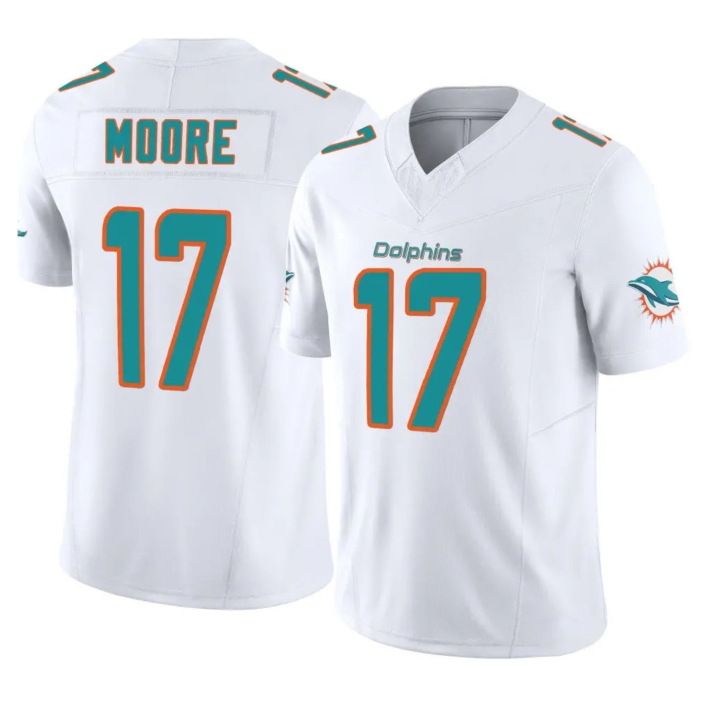Kdoa M.Dolphins #17 Trey Moore Player White Limited Vapor F.U.S.E. Home Game Stitched Jerseys