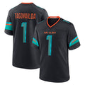 Kdoa M.Dolphins #1 Tua Tagovailoa Player Blue Rivalries Collection Game Stitched Jersey