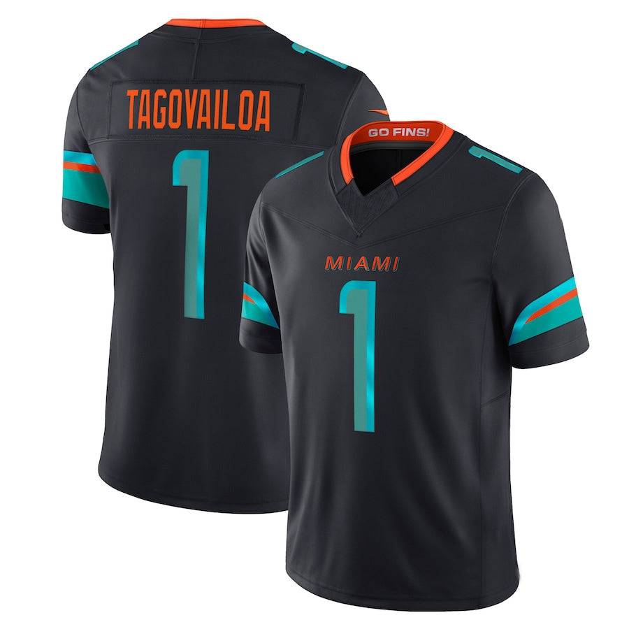 Kdoa M.Dolphins #1 Tua Tagovailoa Player Blue Rivalries Collection Vapor Limited Stitched Jersey
