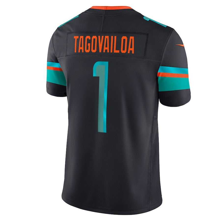 Kdoa M.Dolphins #1 Tua Tagovailoa Player Blue Rivalries Collection Vapor Limited Stitched Jerseys
