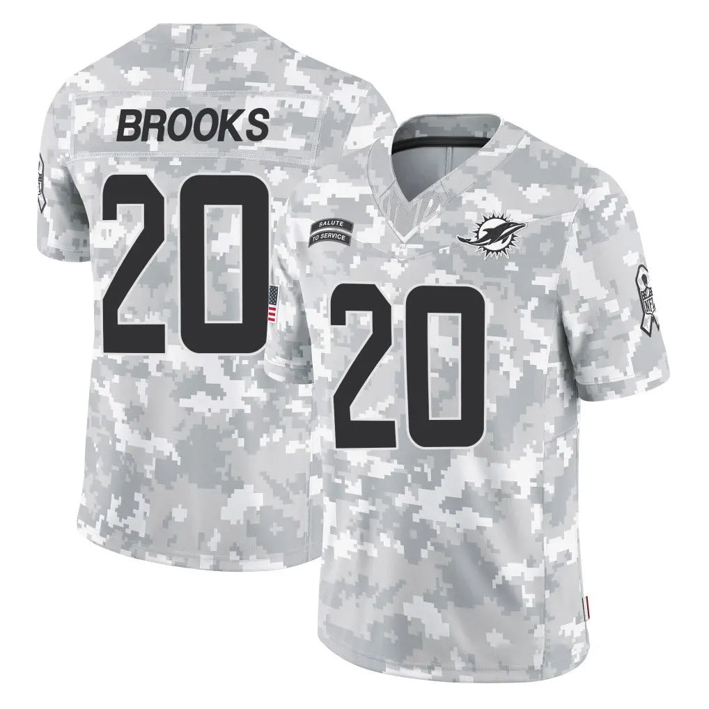 Kdoa M.Dolphins #20 Jordyn Brooks Player Arctic Camo Salute To Service Limited Game Stitched Jerseys