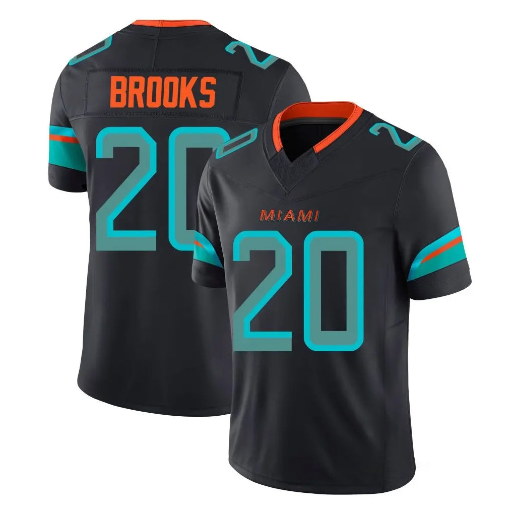 Kdoa M.Dolphins #20 Jordyn Brooks Player Black Limited Pitch Rivalries Collection Home Game Stitched Jerseys
