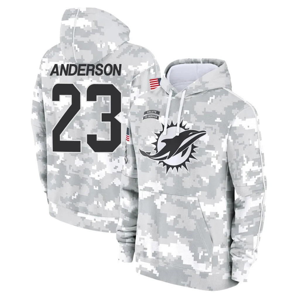 Kdoa M.Dolphins #23 Zayne Anderson Player Arctic Camo Salute to Service Hoodies Limited Game Stitched Jerseys
