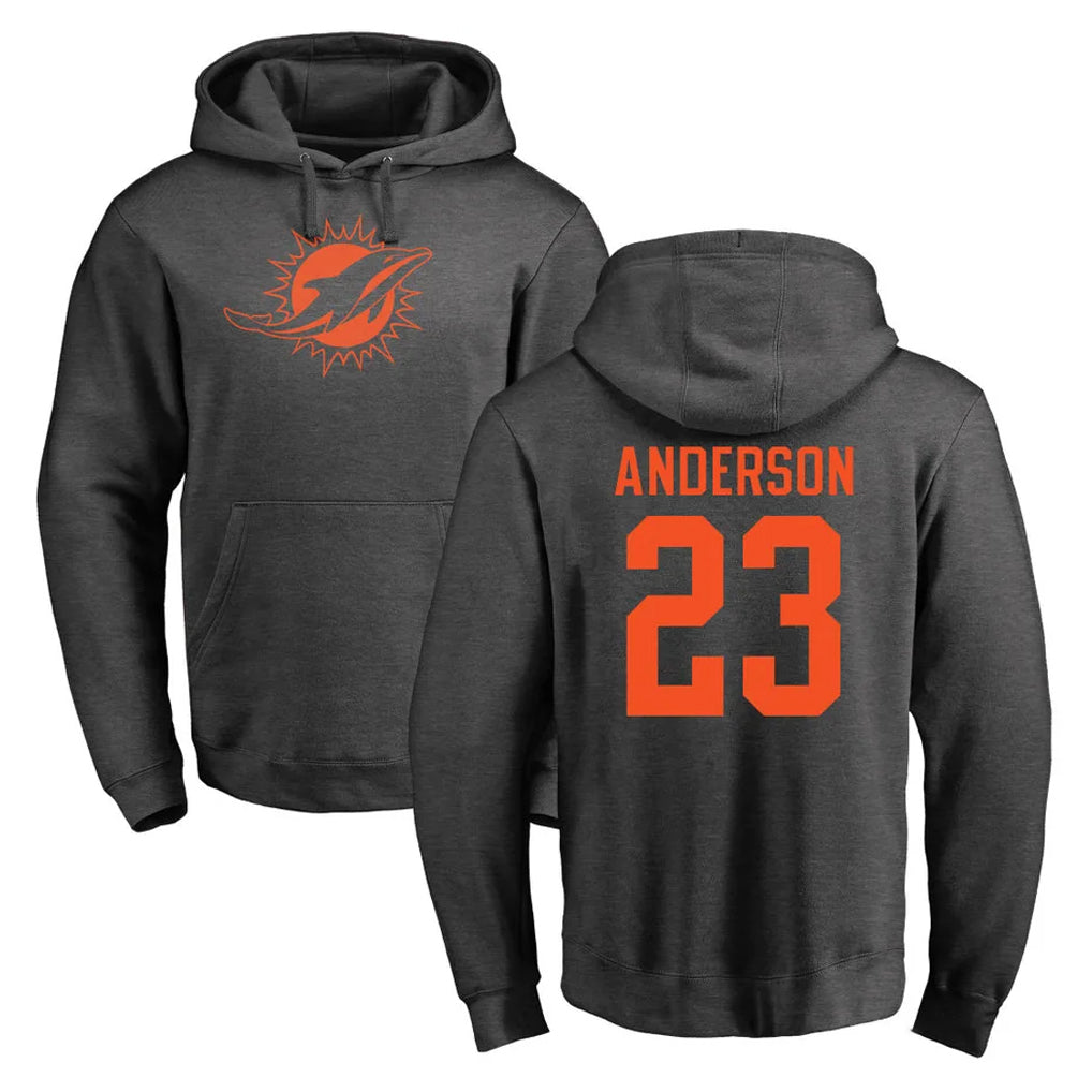 Kdoa M.Dolphins #23 Zayne Anderson Player Darkgray Pullover Hoodies Limited Stitched Jerseys